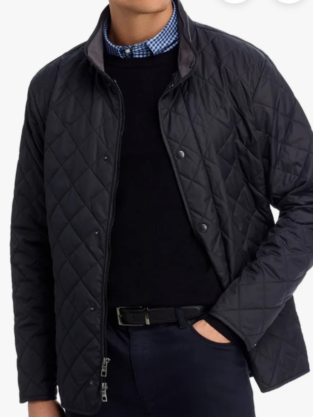 Peter Millar Black Quilted Lightweight Jacket
